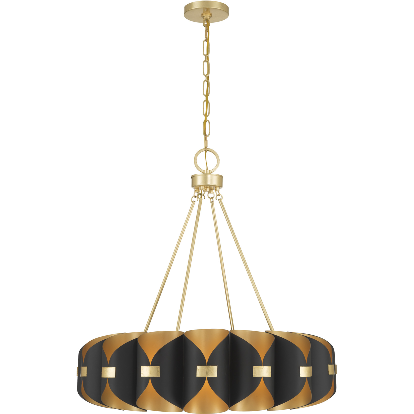 Pelham LED 27.75 inch Black Cashmere and True Gold Chandelier Ceiling Light