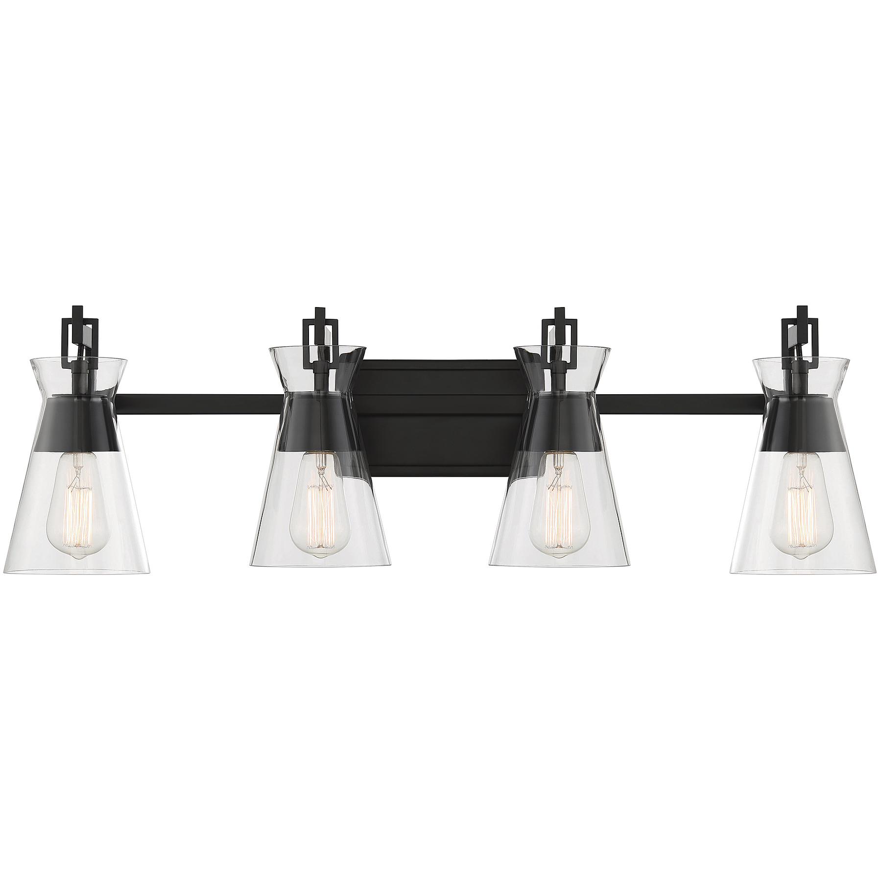 Lakewood 4 Light 32 inch Black Bathroom Vanity Light Wall Light, Essentials