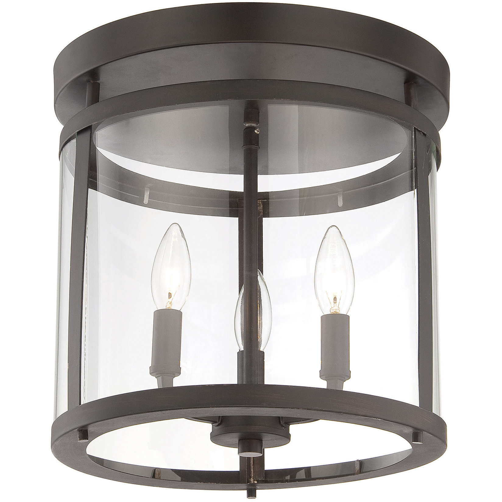 Penrose 3 Light 12.5 inch English Bronze Semi-Flush Ceiling Light, Essentials