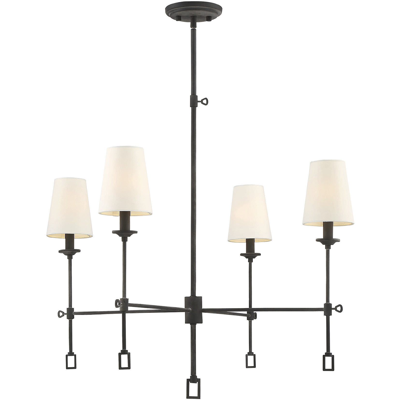 Lorainne 4 Light 30 inch Oxidized Black Chandelier Ceiling Light