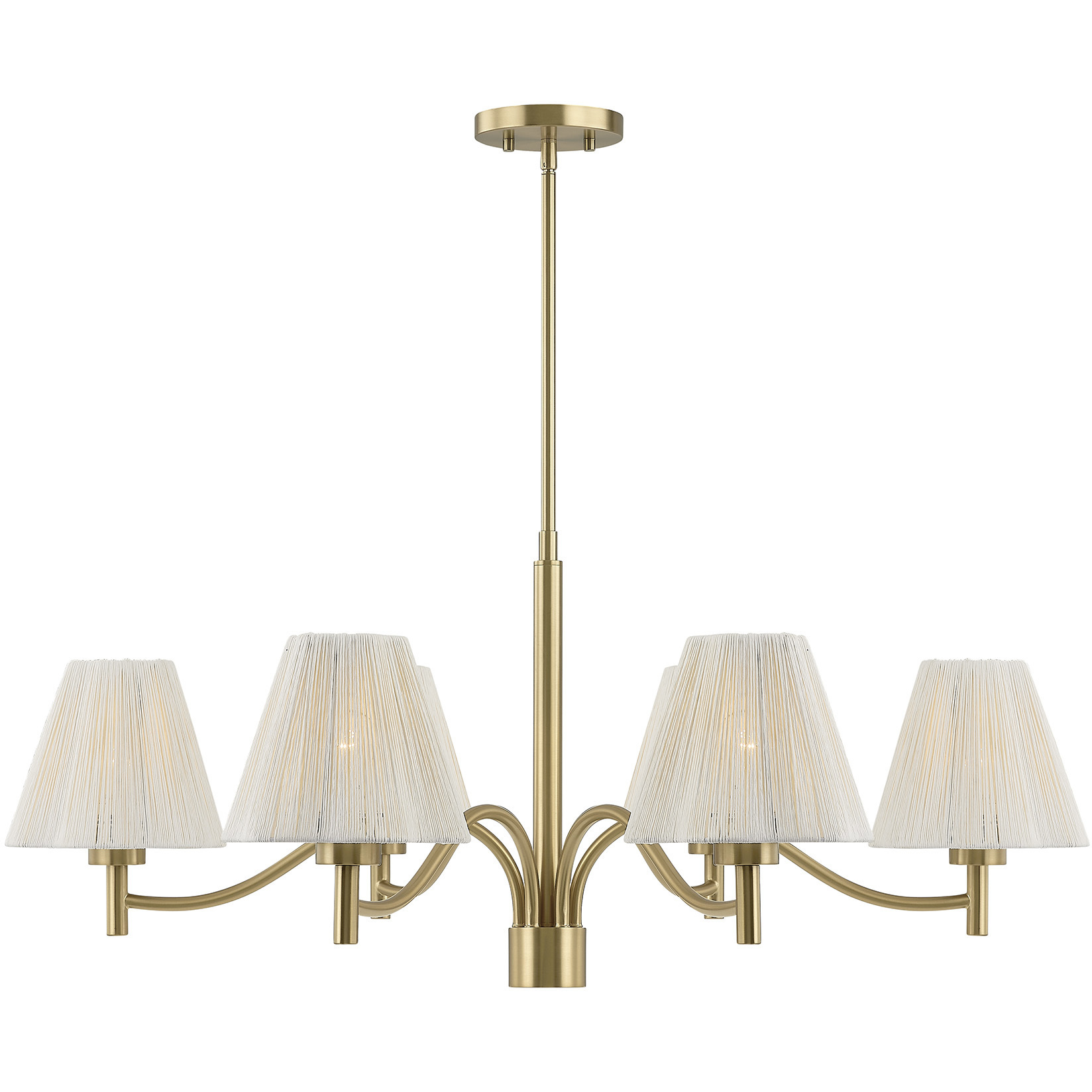 Rosa 6 Light 36 inch Noble Brass Chandelier Ceiling Light