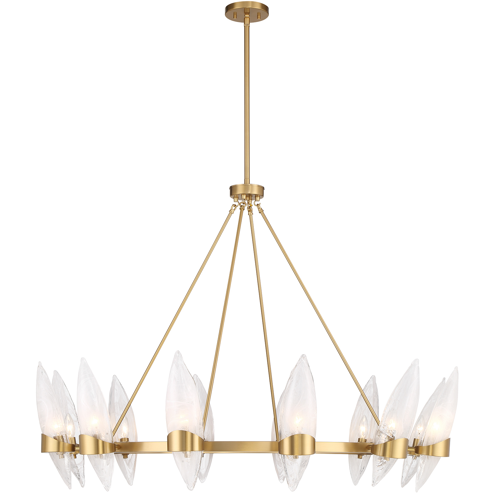 Nouvel 12 Light 45 inch Warm Brass Chandelier Ceiling Light