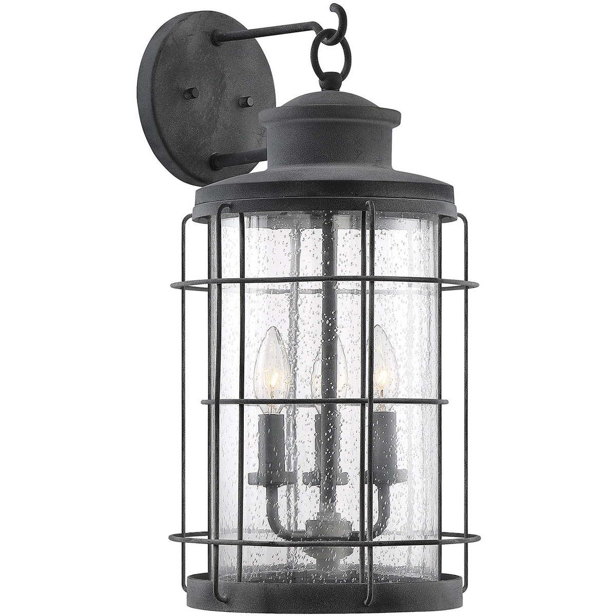 Fletcher 3 Light 21 inch Oxidized Black Outdoor Wall Lantern