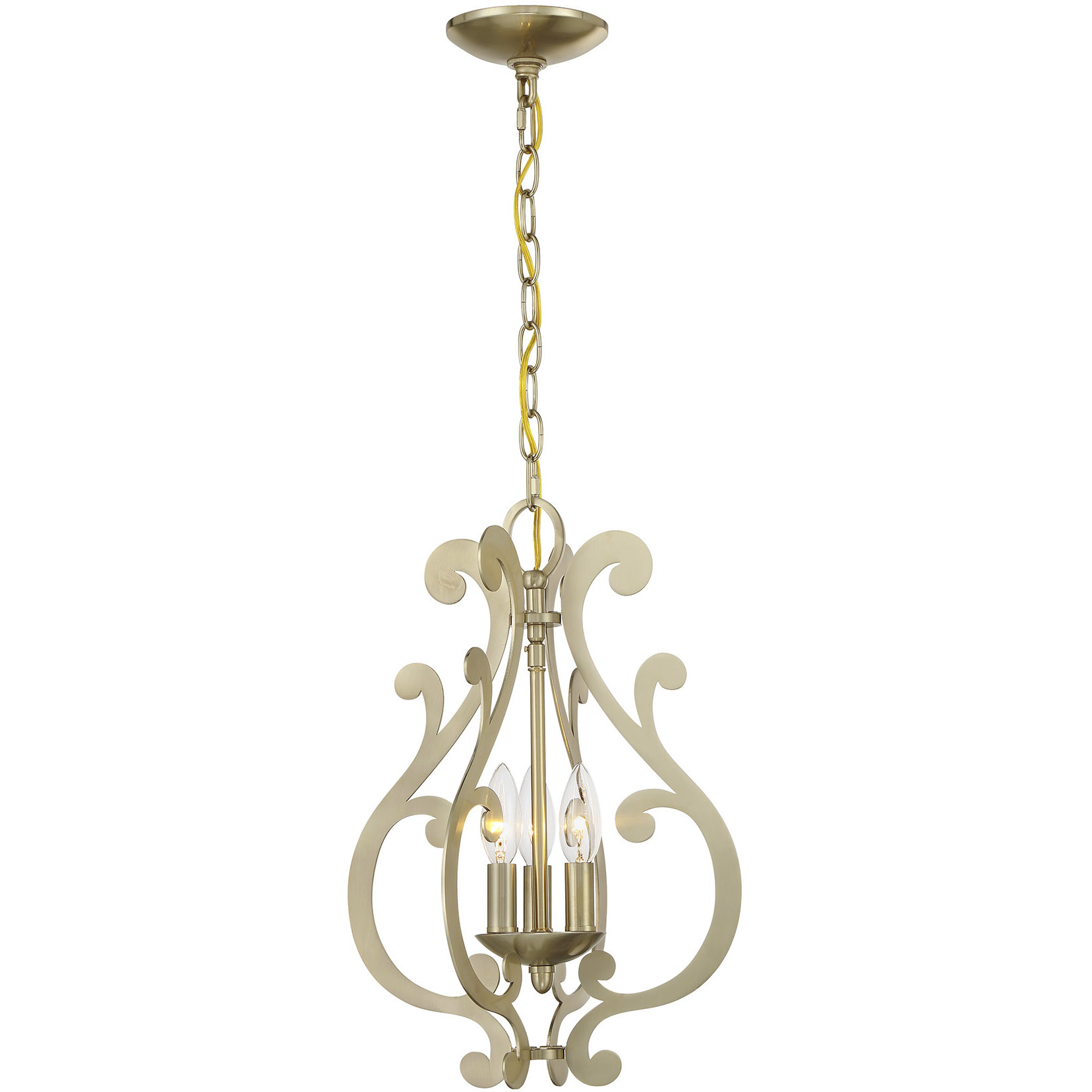 Lombard 3 Light 12 inch Noble Brass Pendant Ceiling Light