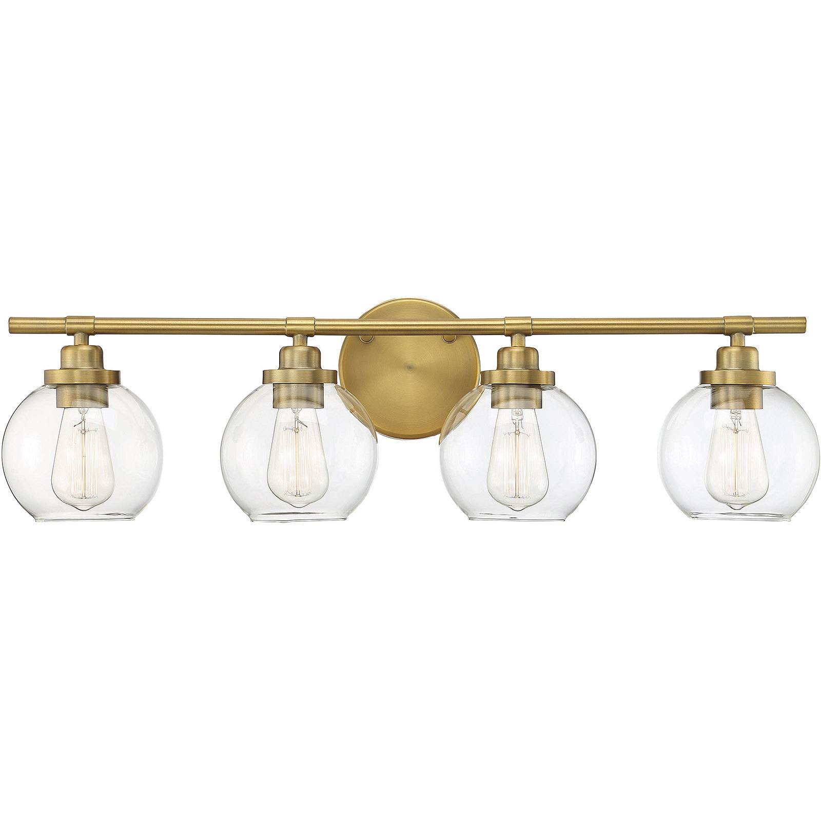 Carson 4 Light 30 inch Warm Brass Bathroom Vanity Light Wall Light, Essentials