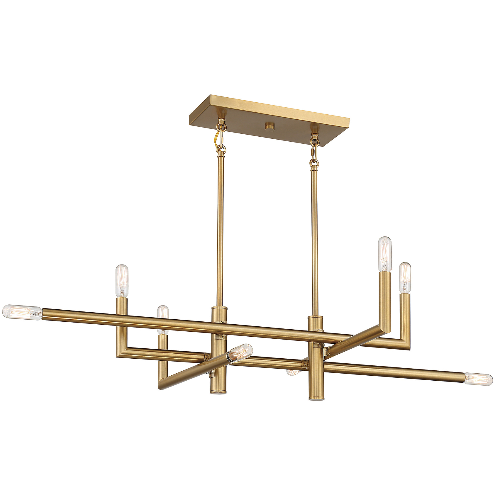 Cristofer 8 Light 36 inch Warm Brass Linear Chandelier Ceiling Light, Essentials