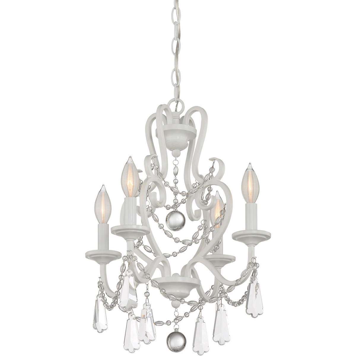 Savoy House 4 Light 16 inch Matte White Mini Chandelier Ceiling Light