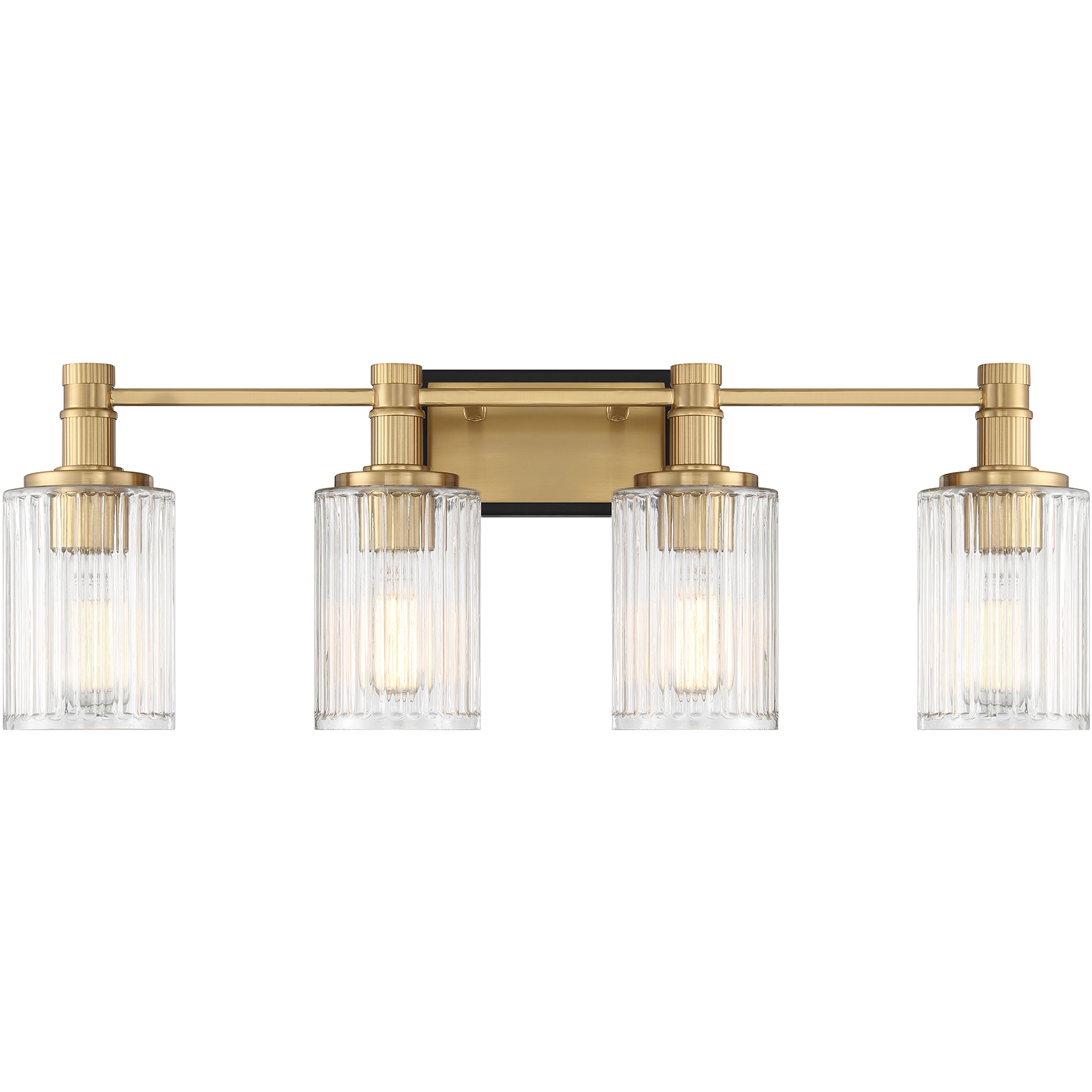 Concord 4 Light 30.75 inch Black with Warm Brass Accents Bathroom Vanity Light Wall Light