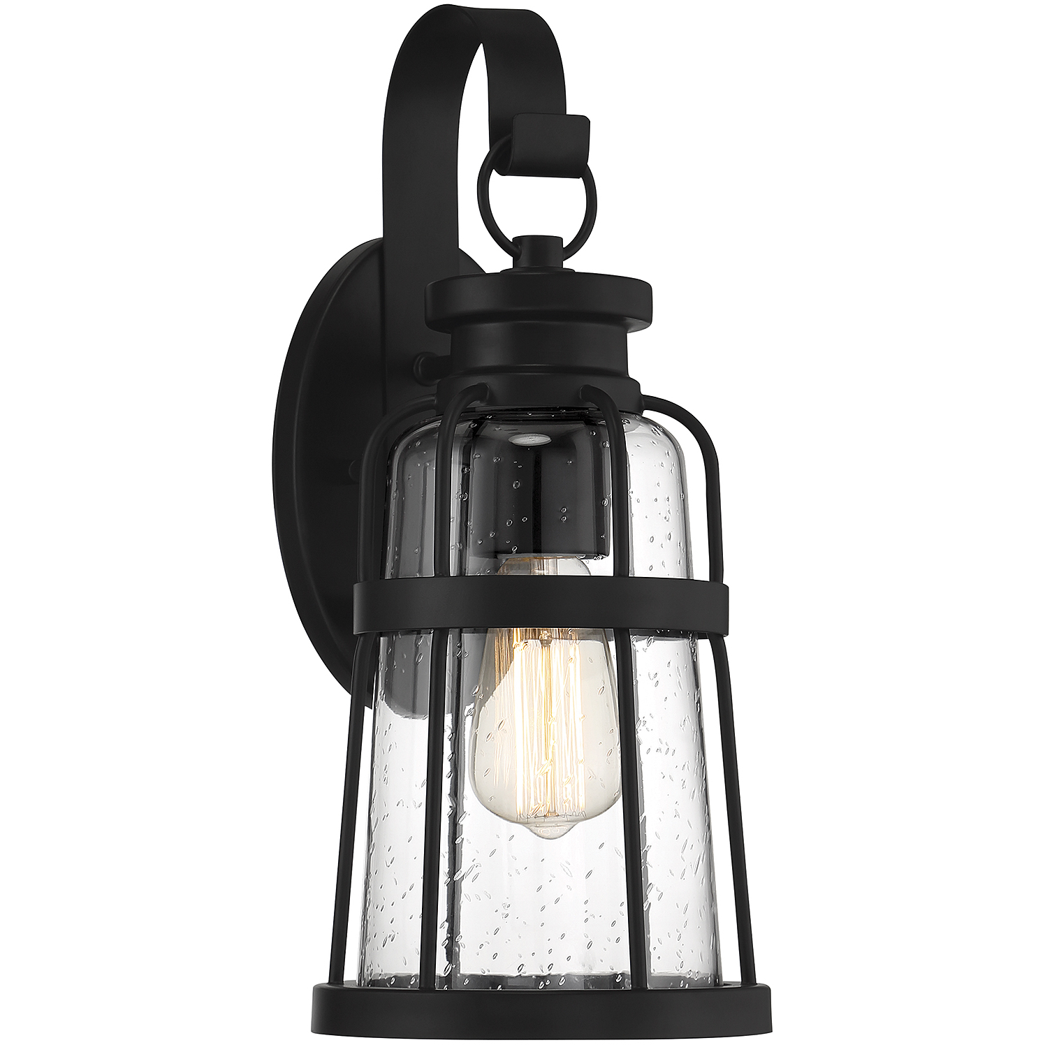 Quinton 1 Light 16 inch Matte Black Outdoor Wall Lantern, Lighting One