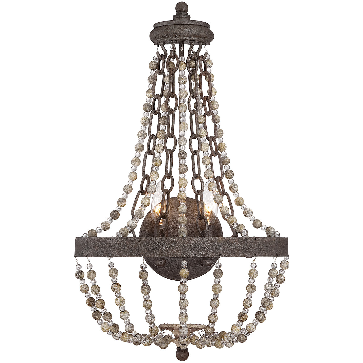 Mallory 2 Light 14 inch Fossil Stone Wall Sconce Wall Light