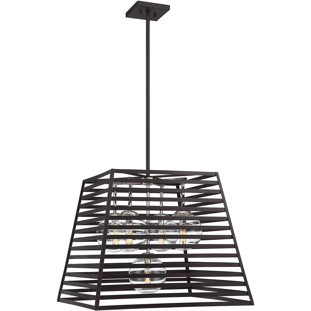 Lakewood 5 Light 24 inch Bronze / Stainless Steel Pendant Ceiling Light
