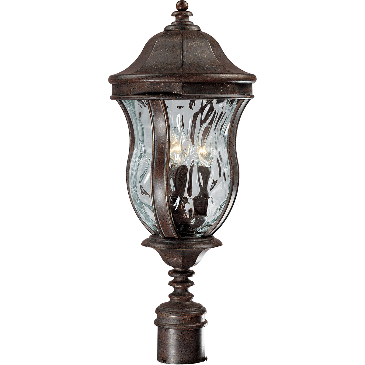 Monticello 3 Light 23 inch Walnut Patina Outdoor Post Lantern