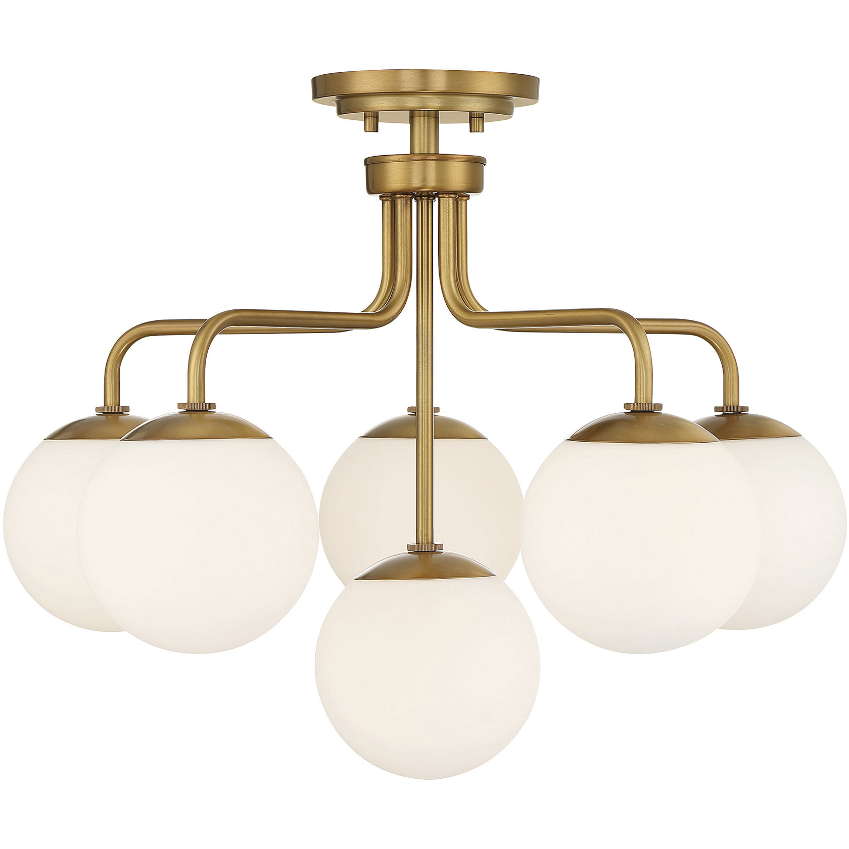 Savoy House 619506322 Marco 6 Light 24 inch Warm Brass SemiFlush