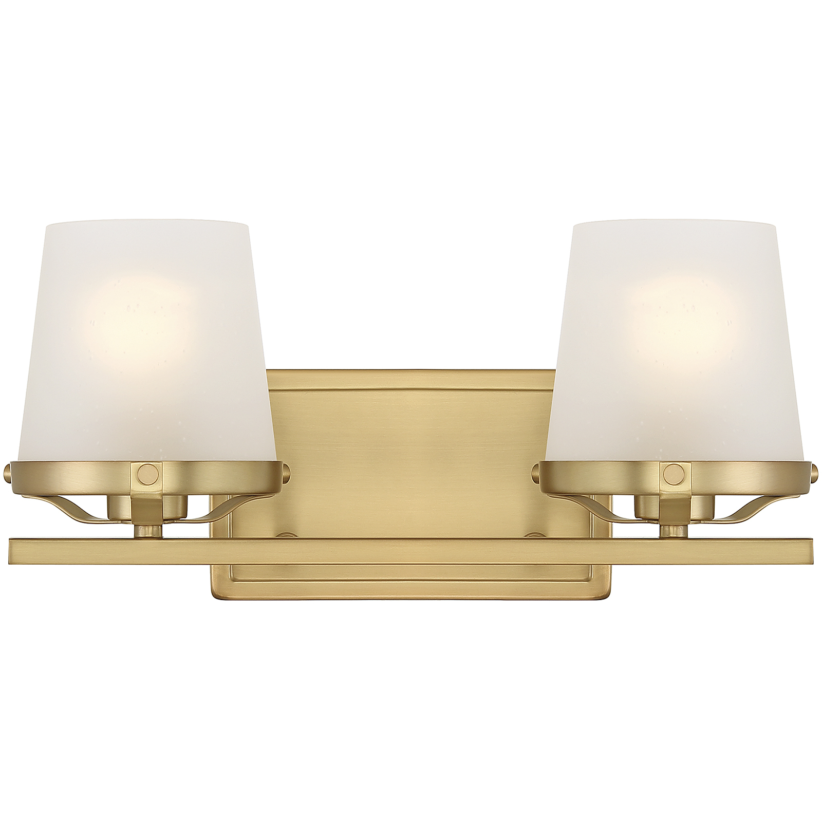 Klein 2 Light 15.5 inch Warm Brass Bathroom Vanity Light Wall Light, Lighting One
