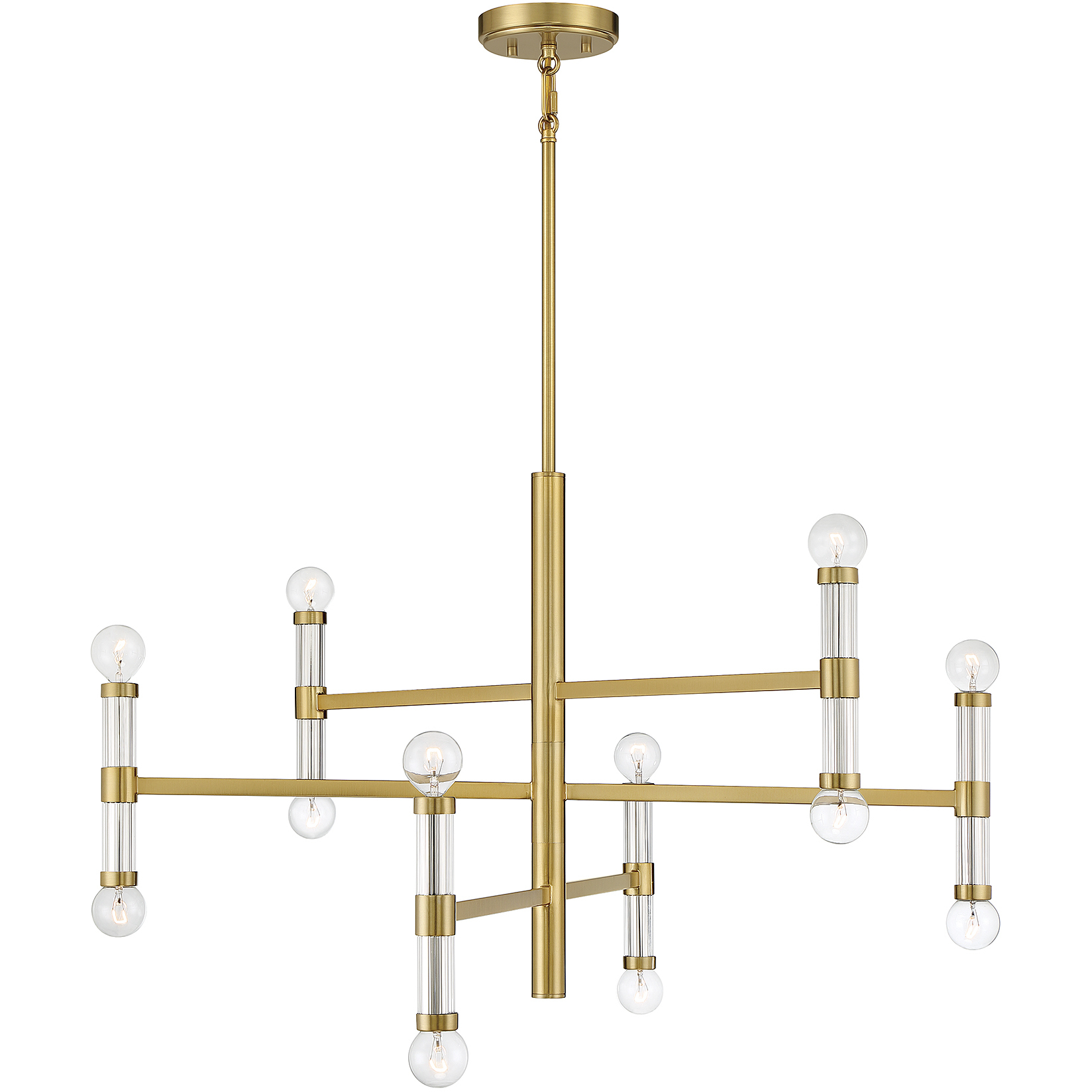 Kingsburg 12 Light 32 inch Warm Brass Chandelier Ceiling Light, Lighting One (Open)