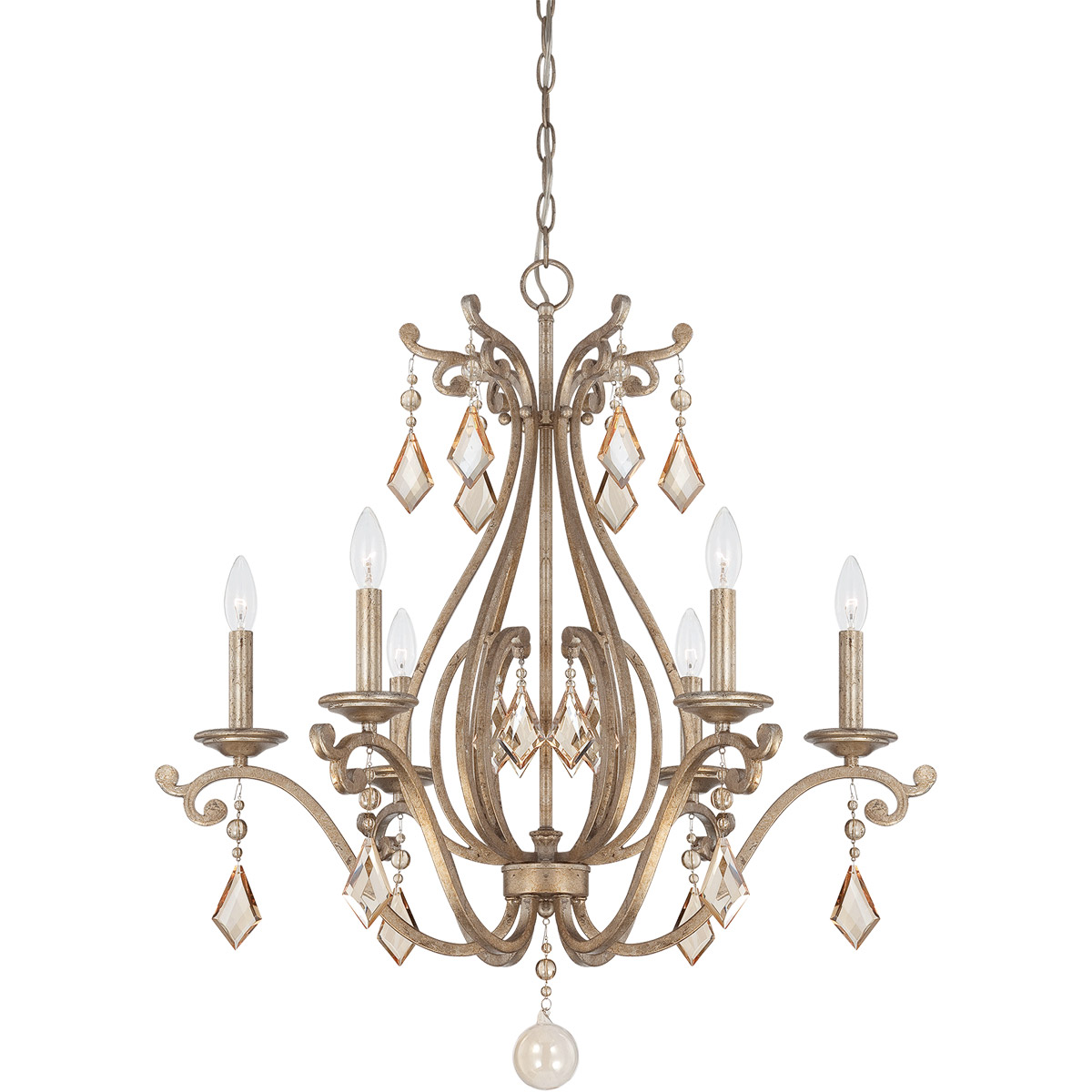 Rothchild 6 Light 28 inch Oxidized Silver Chandelier Ceiling Light