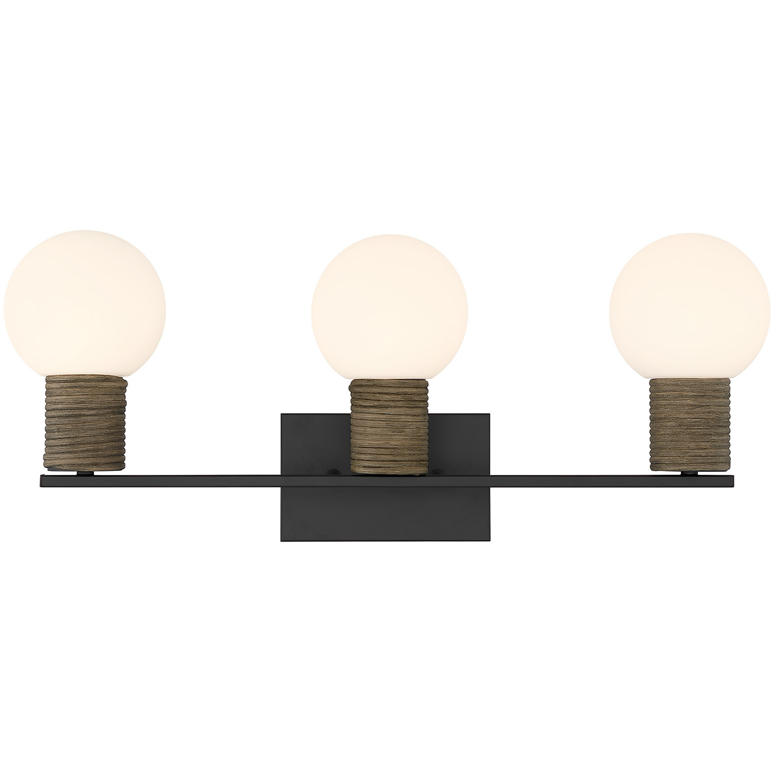 Jarrell 3 Light 24 inch Matte Black Bathroom Vanity Light Wall Light