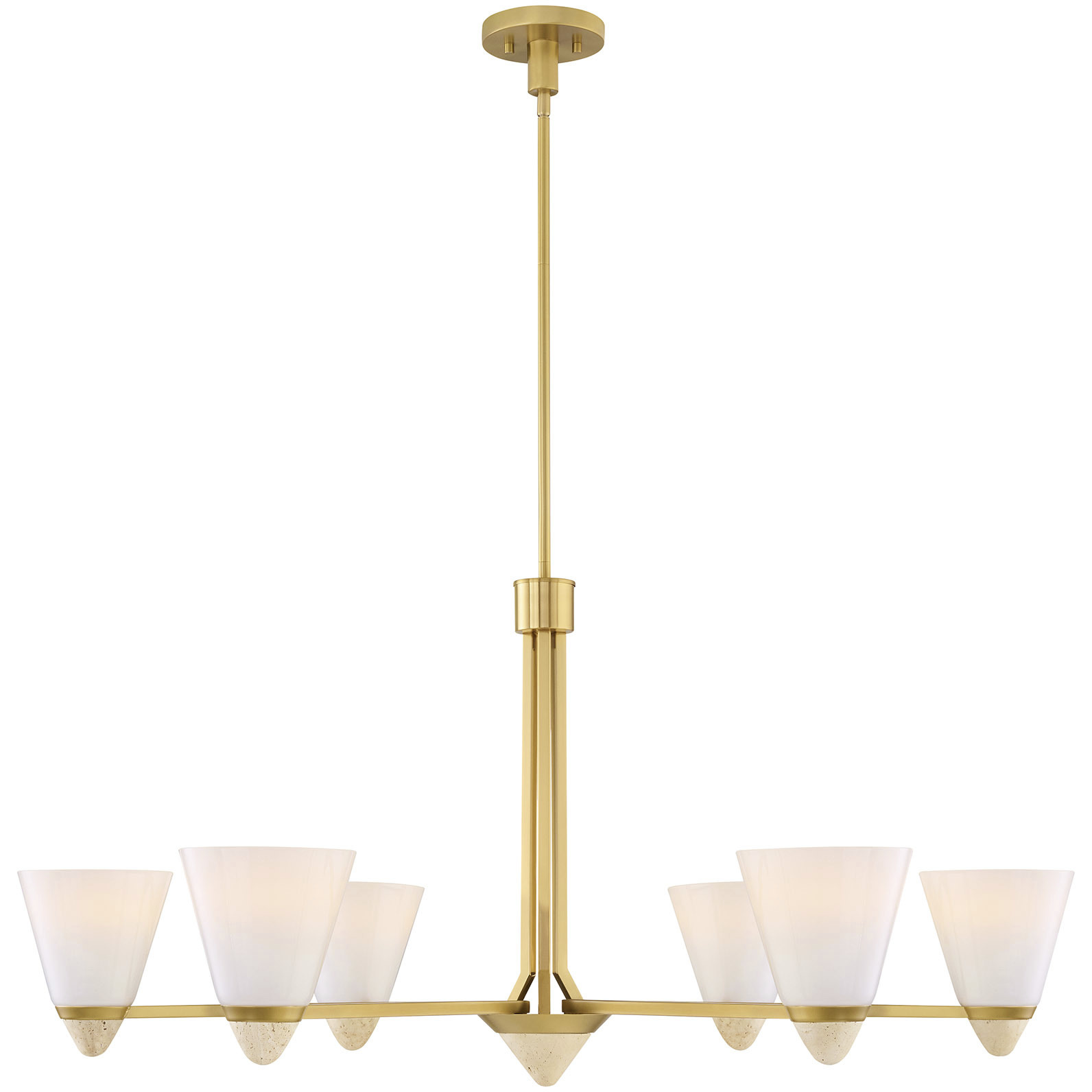 Kohlman 6 Light 40 inch Warm Brass Chandelier Ceiling Light