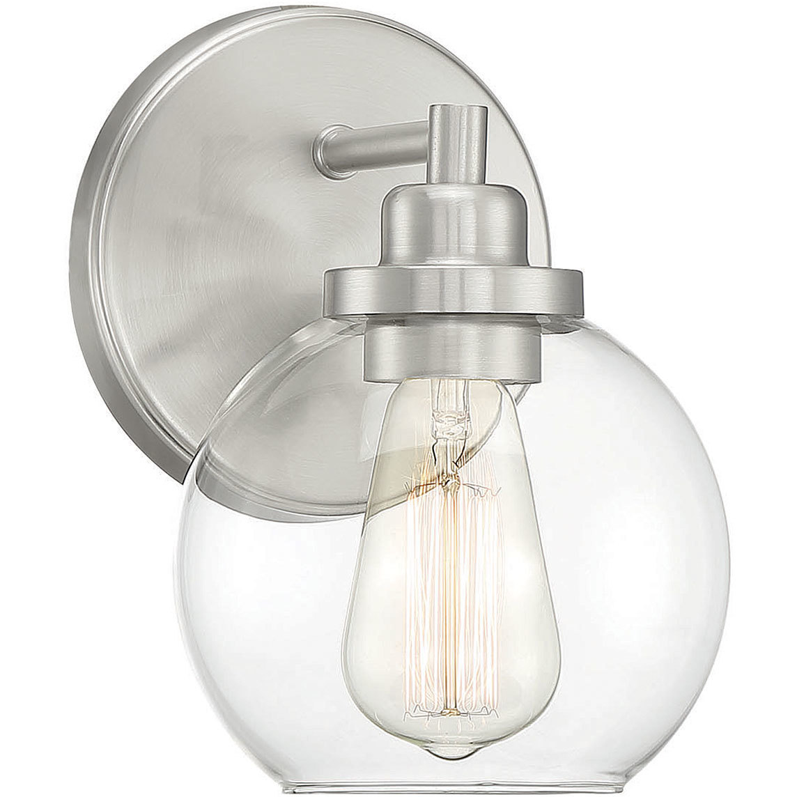 Carson 1 Light 5.5 inch Satin Nickel Bathroom Vanity Light Wall Light, Essentials