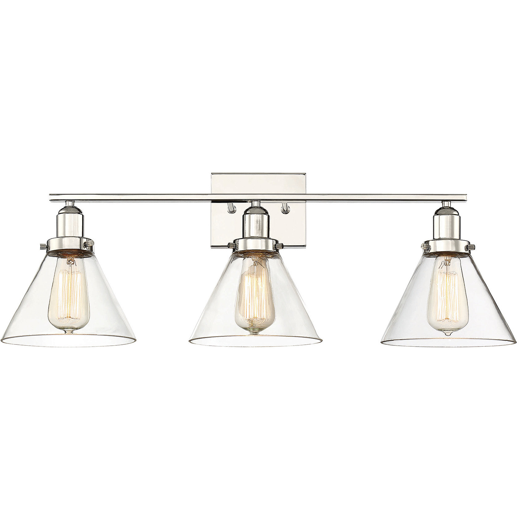 Drake 3 Light 28.5 inch Polished Nickel Bathroom Vanity Light Wall Light, Essentials