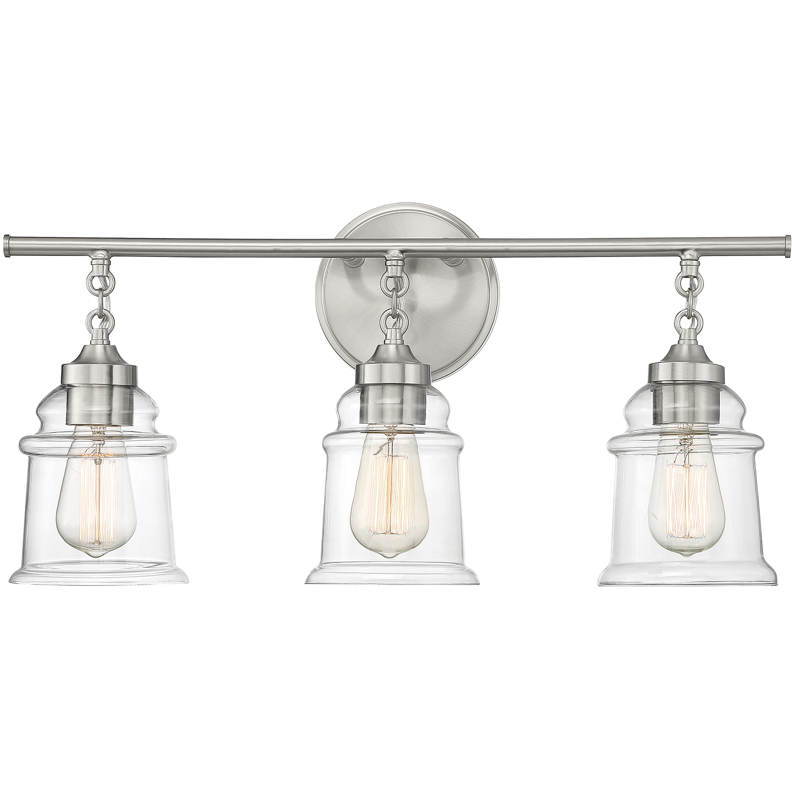 Fuller 3 Light 24 inch Satin Nickel Bathroom Vanity Light Wall Light, Lighting One