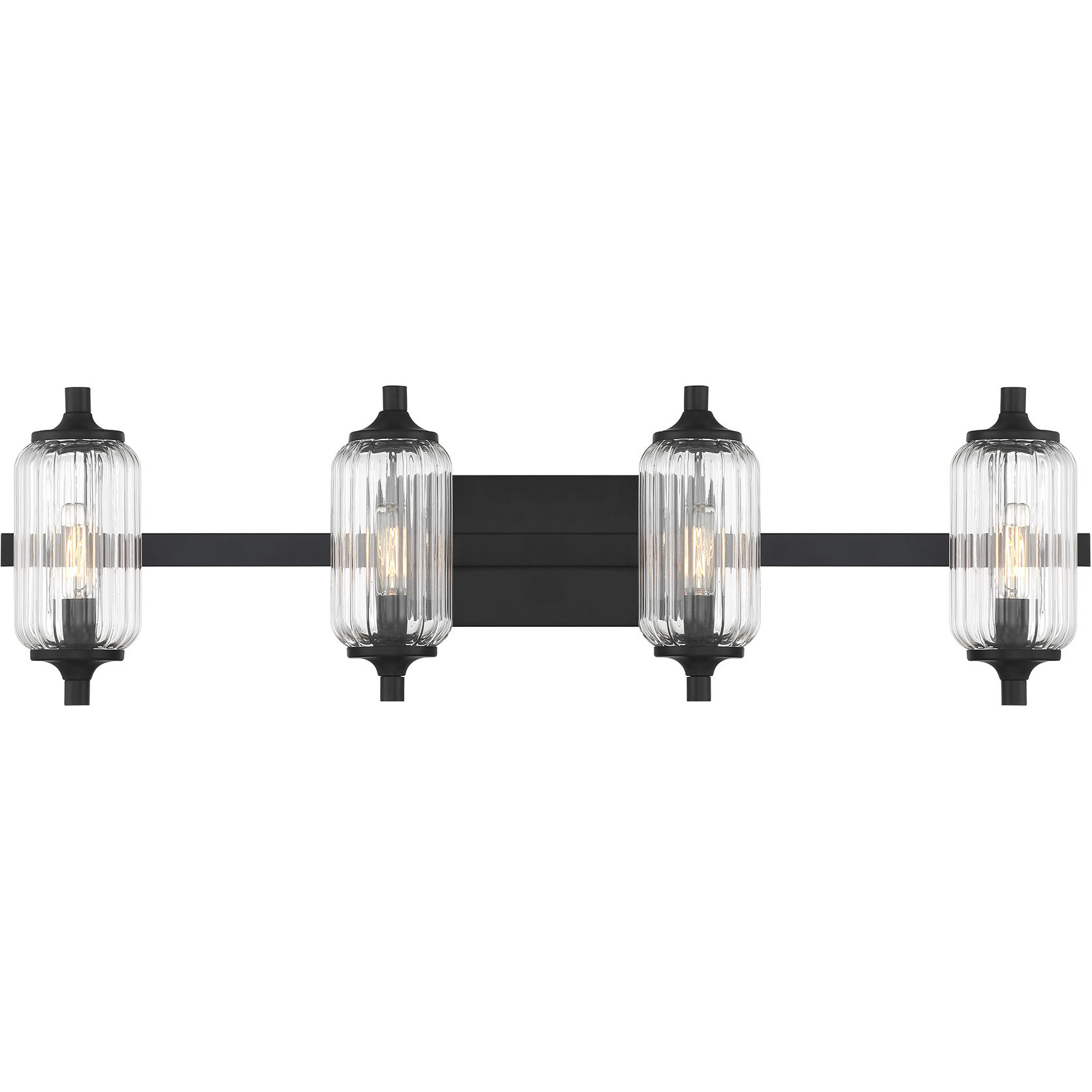 Holton 4 Light 32 inch Matte Black Bathroom Vanity Light Wall Light