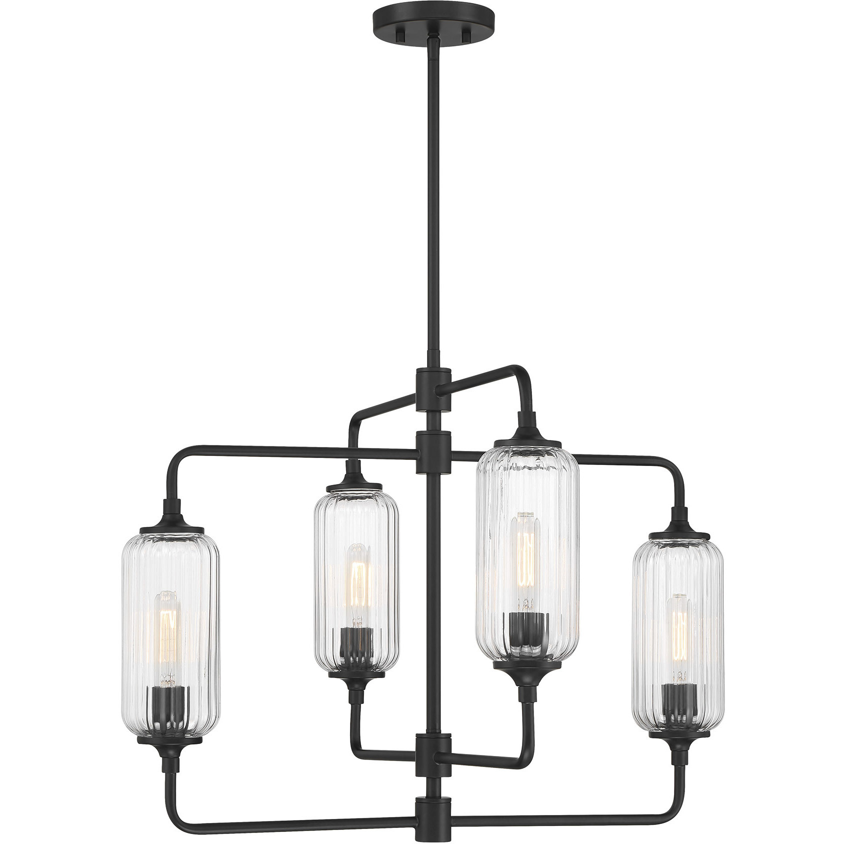 Holton 4 Light 26 inch Matte Black Chandelier Ceiling Light
