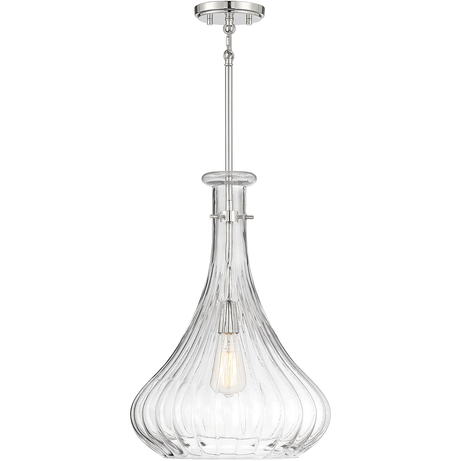 Bristo 1 Light 14 inch Polished Nickel Pendant Ceiling Light, Essentials
