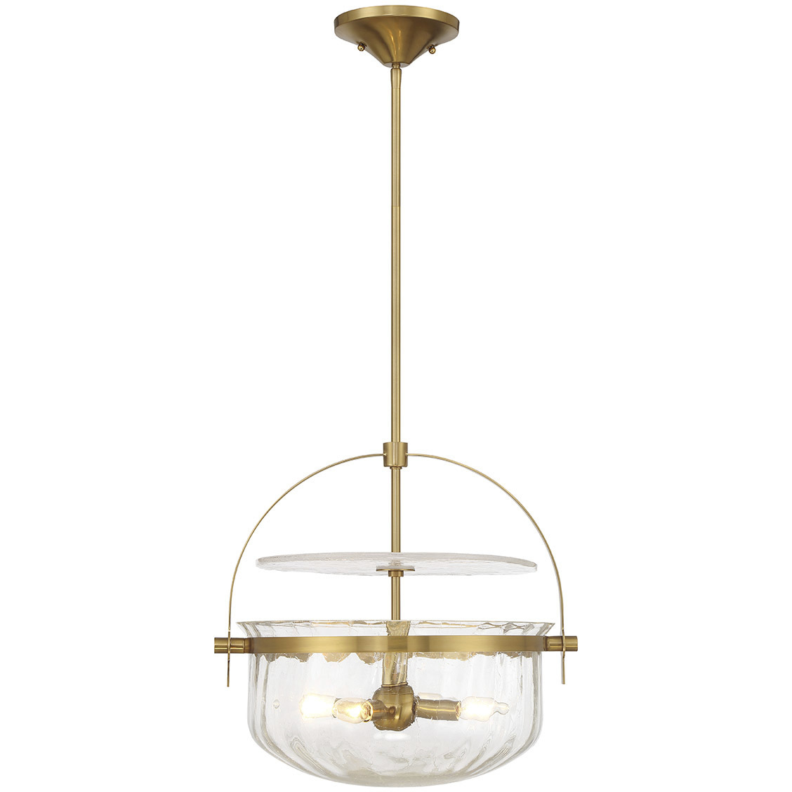 Denmar 4 Light 18 inch Warm Brass Covertible SemiFlush Ceiling Light