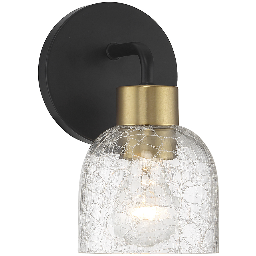 Flagler 1 Light 5 inch Matte Black with Warm Brass Accents Wall Sconce Wall Light, Lighting One