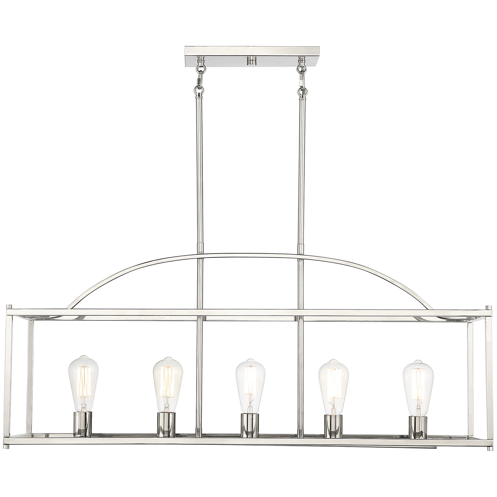 Palladian 5 Light 38 inch Polished Nickel Linear Chandelier Ceiling Light, Essentials