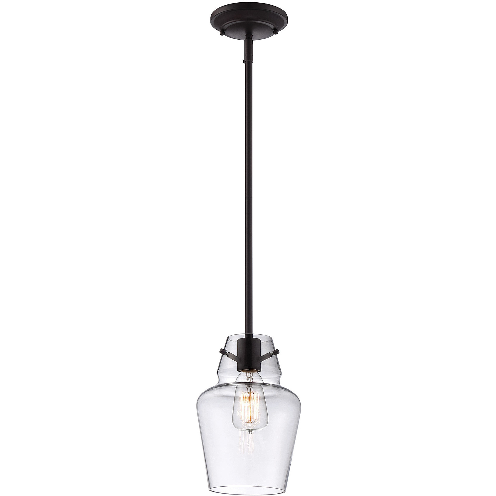 Vintage 1 Light 7 inch English Bronze Mini-Pendant Ceiling Light, Essentials