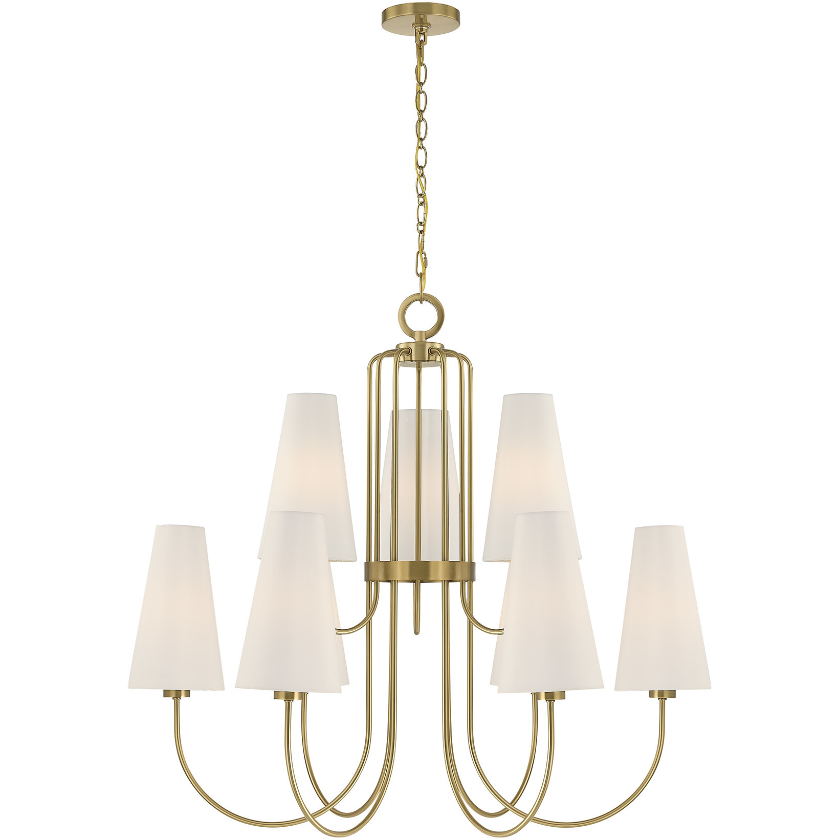 Wilkes 9 Light 36 inch Warm Brass Chandelier Ceiling Light