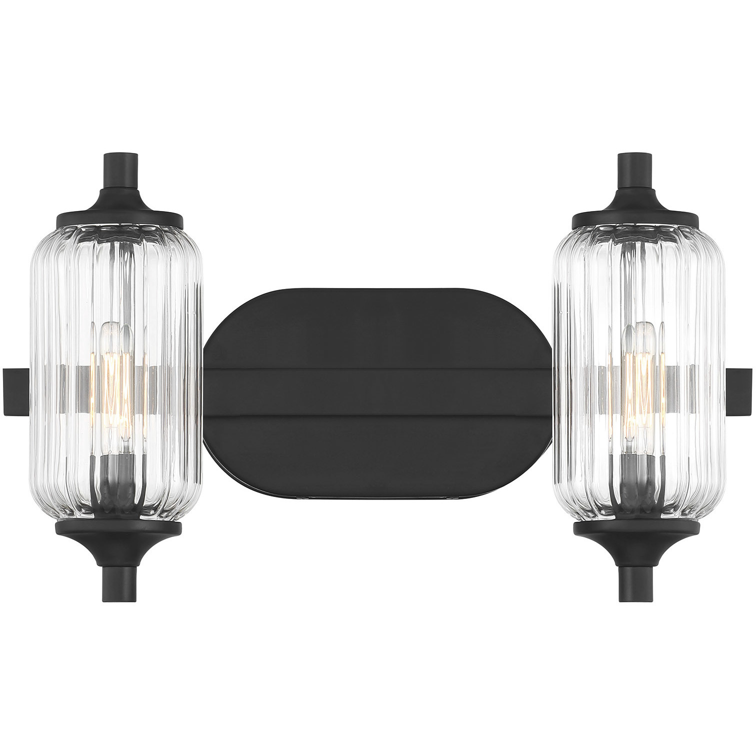 Holton 2 Light 16 inch Matte Black Bathroom Vanity Light Wall Light