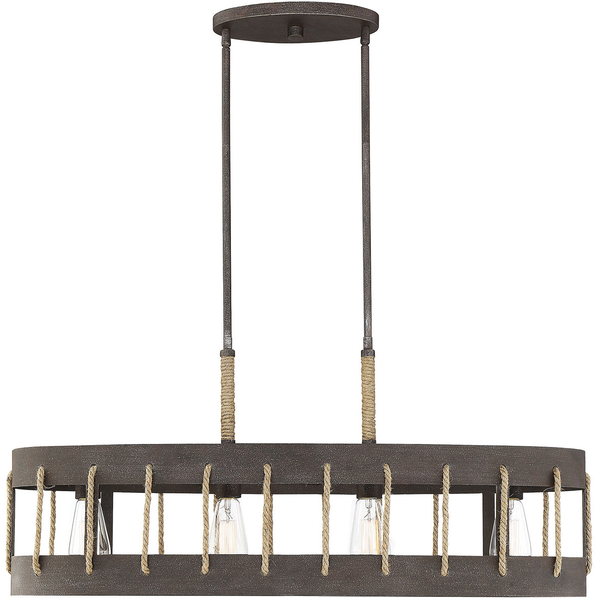 Leland 4 Light 36.13 inch Artisan Rust Linear Chandelier Ceiling Light