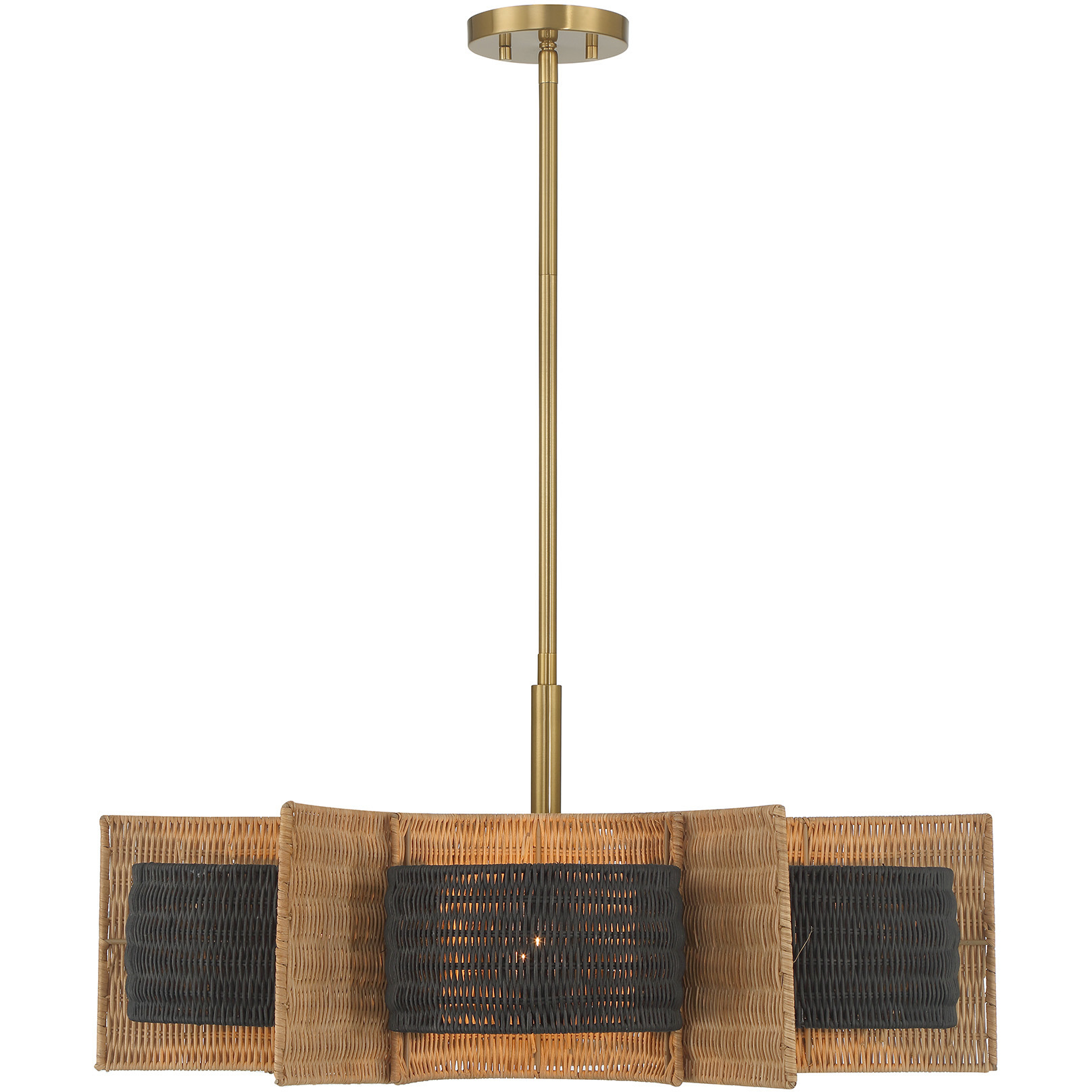 Espacio 6 Light 28 inch Warm Brass Chandelier Ceiling Light