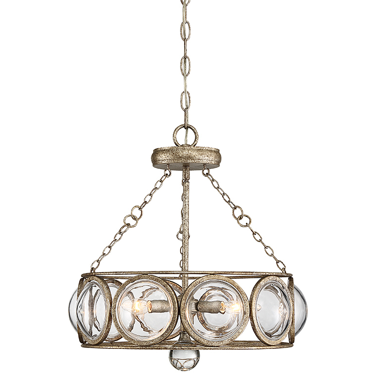 Warwick 3 Light 18 inch Brittannia Gold Convertible Semiflush Ceiling Light, Convertible