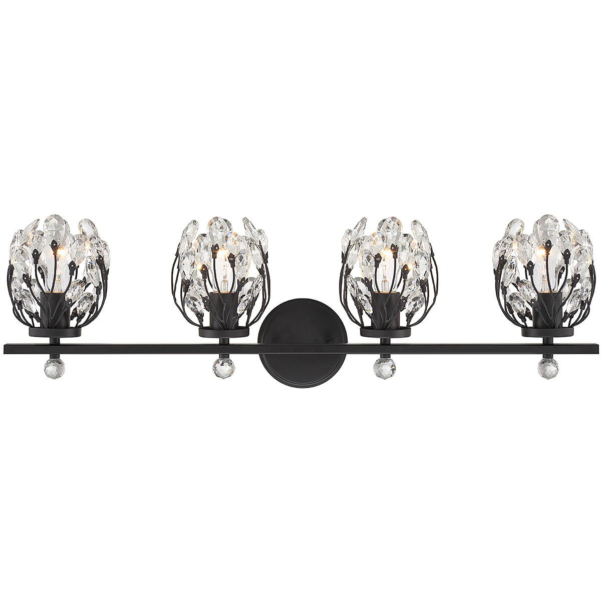 Moreno 4 Light 31 inch Black Bathroom Vanity Light Wall Light