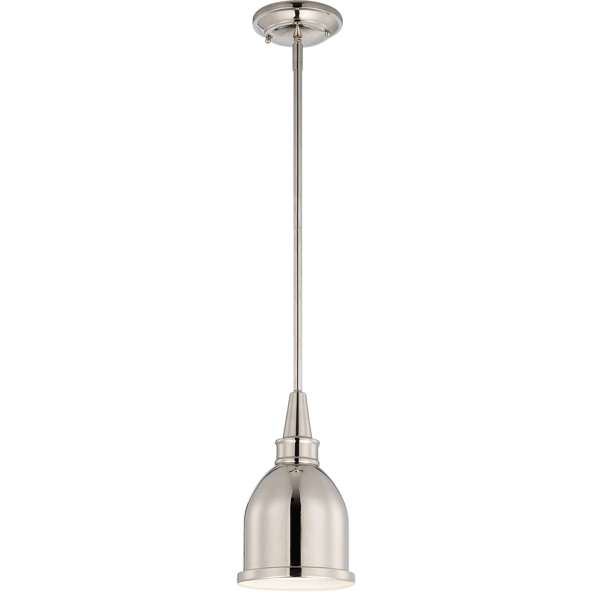 Vintage 1 Light 7 inch Polished Nickel Mini Pendant Ceiling Light