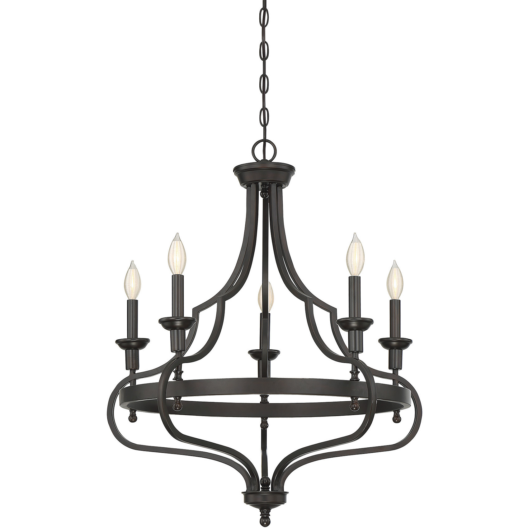 Shields 5 Light 26 inch English Bronze Chandelier Ceiling Light