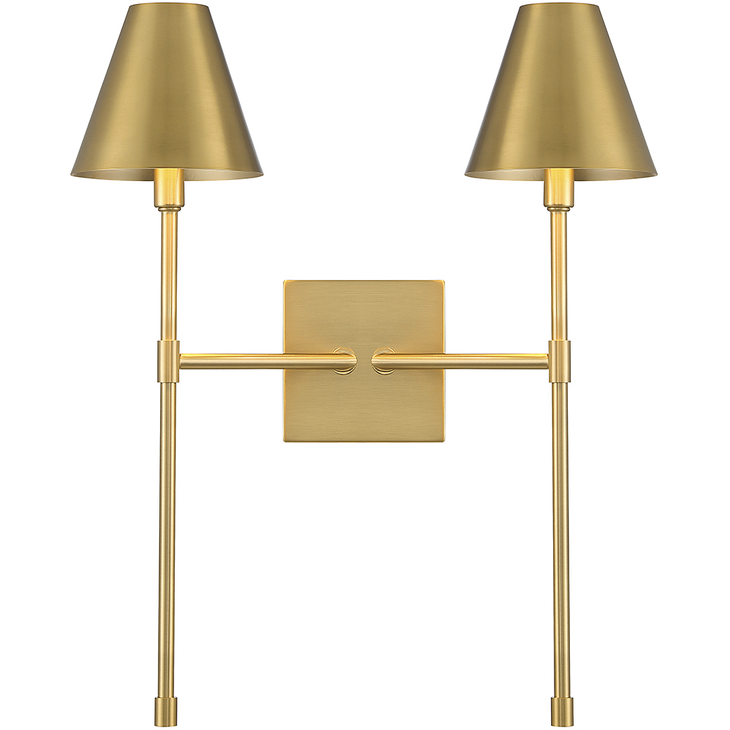 Jefferson 2 Light 16 inch Warm Brass Wall Sconce Wall Light