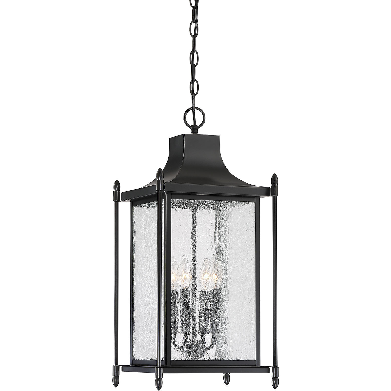 Dunnmore 4 Light 11.25 inch Matte Black Outdoor Hanging Lantern