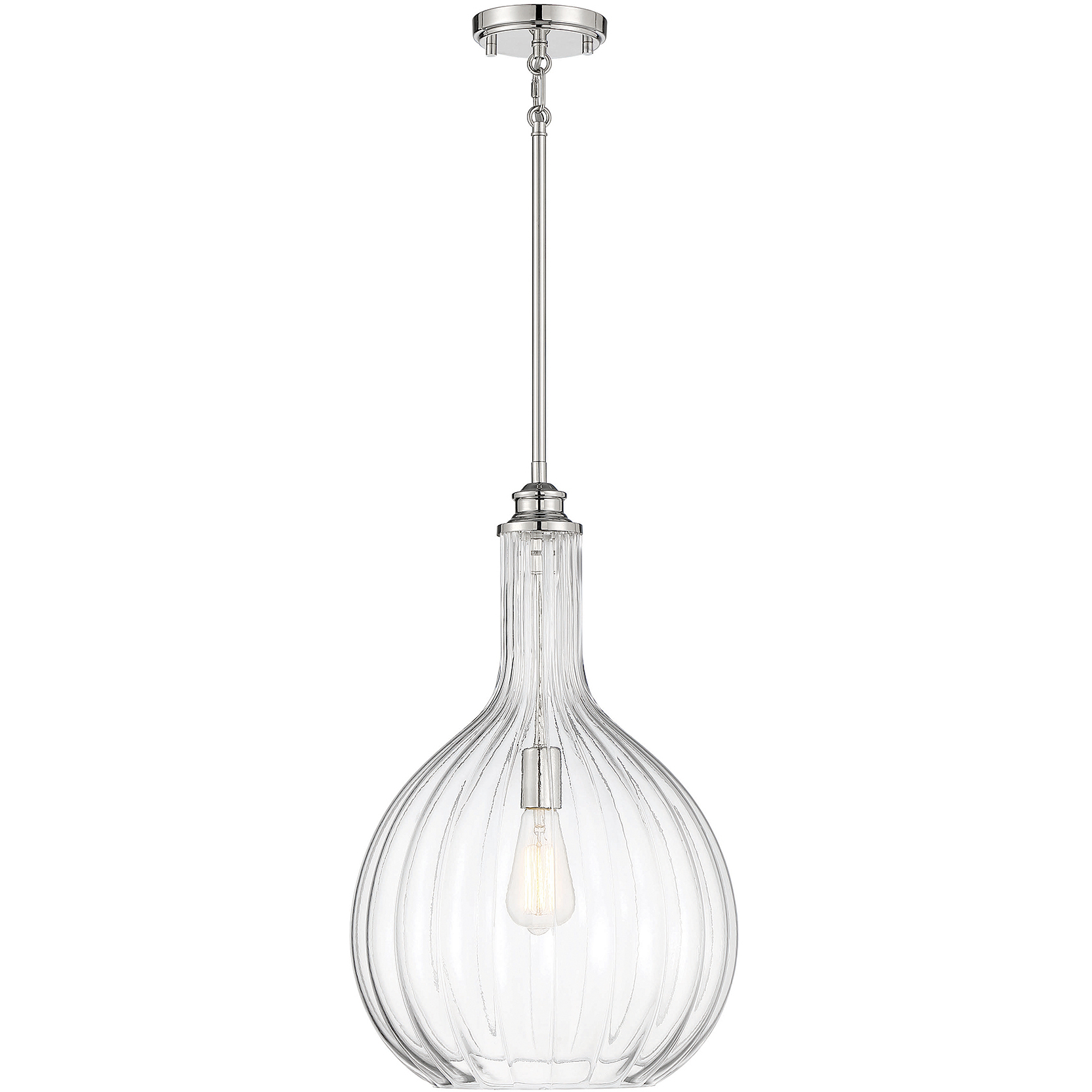 Brandon 1 Light 14 inch Polished Nickel Pendant Ceiling Light, Essentials