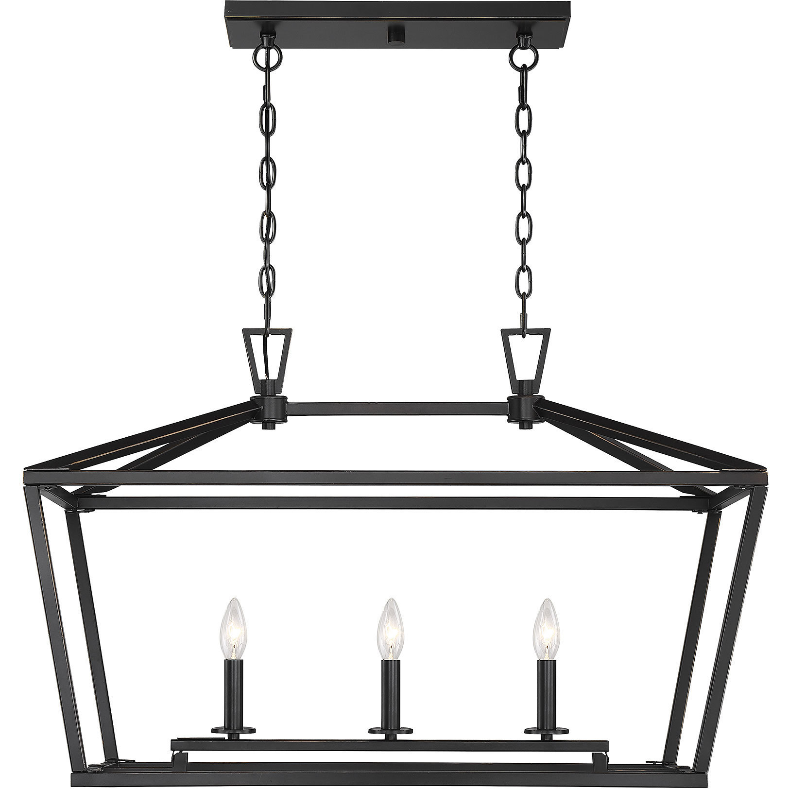 Townsend 3 Light 32 inch Classic Bronze Linear Chandelier Ceiling Light, Essentials