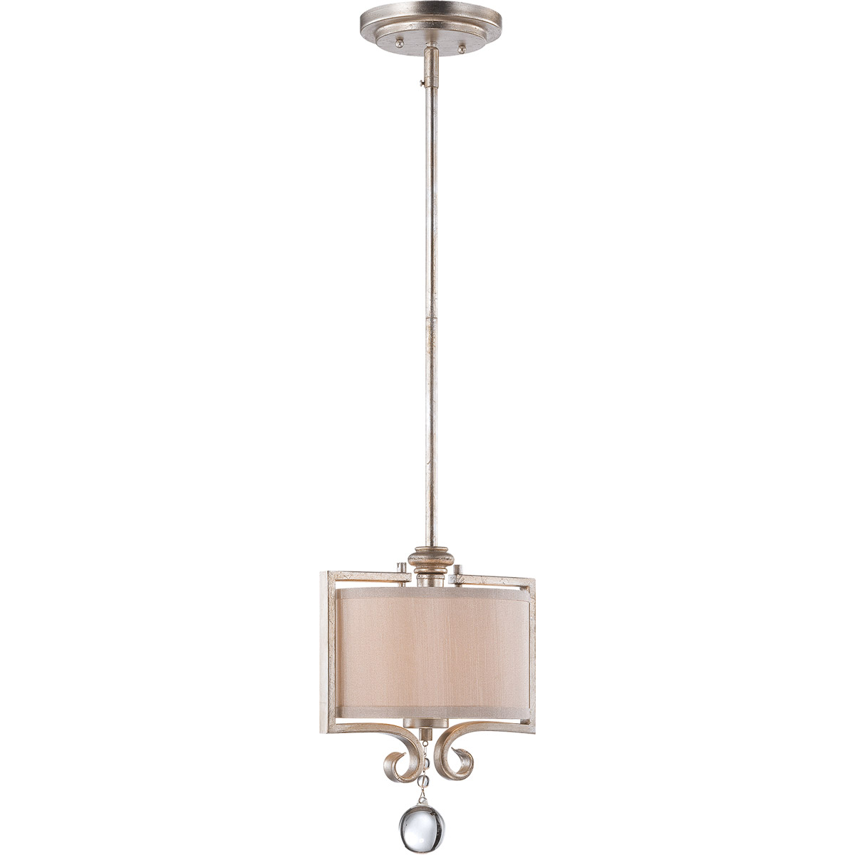 Rosendal 1 Light 10 inch Silver Sparkle Mini Pendant Ceiling Light