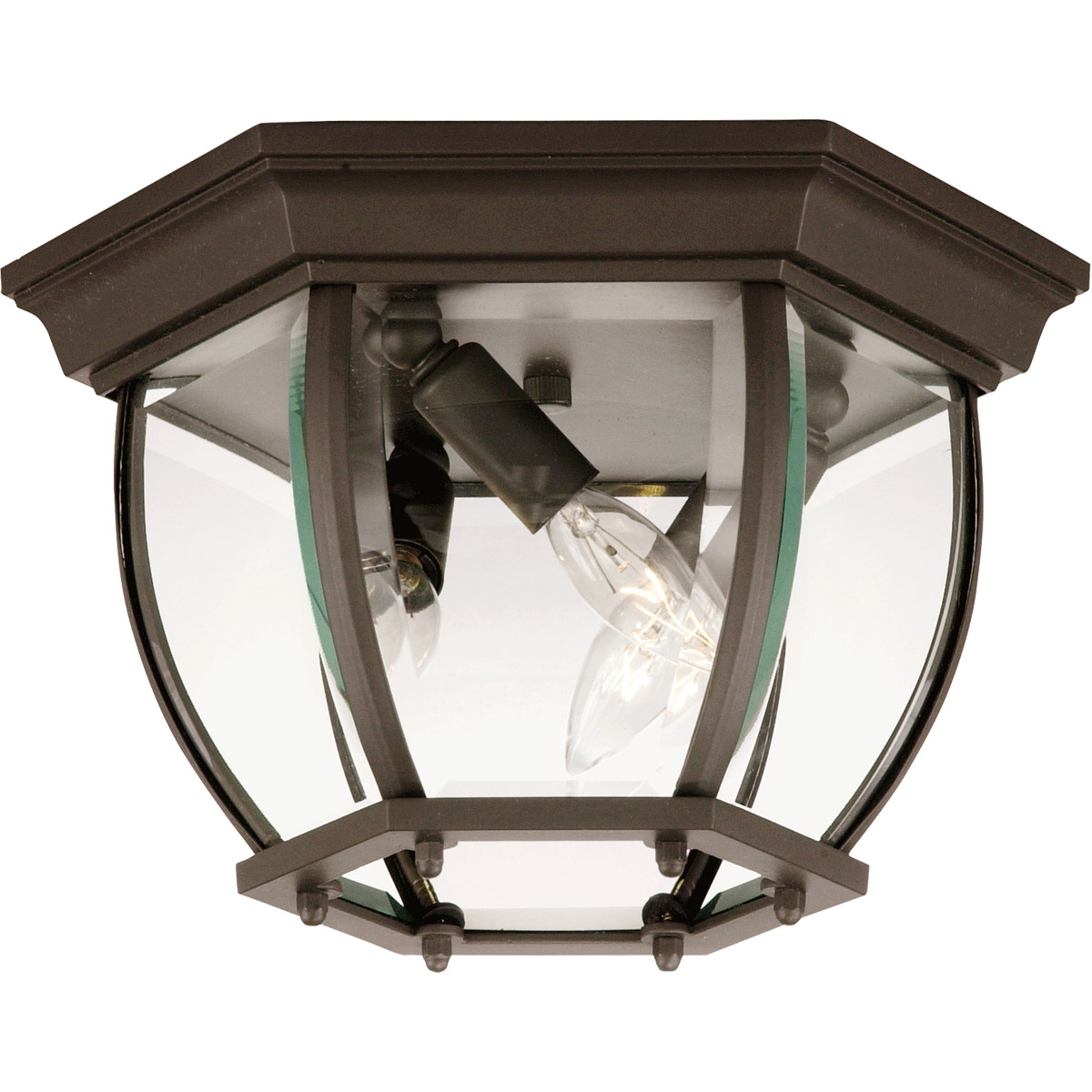 Exterior Collections 3 Light 9 inch Bronze Outdoor Flush Mount