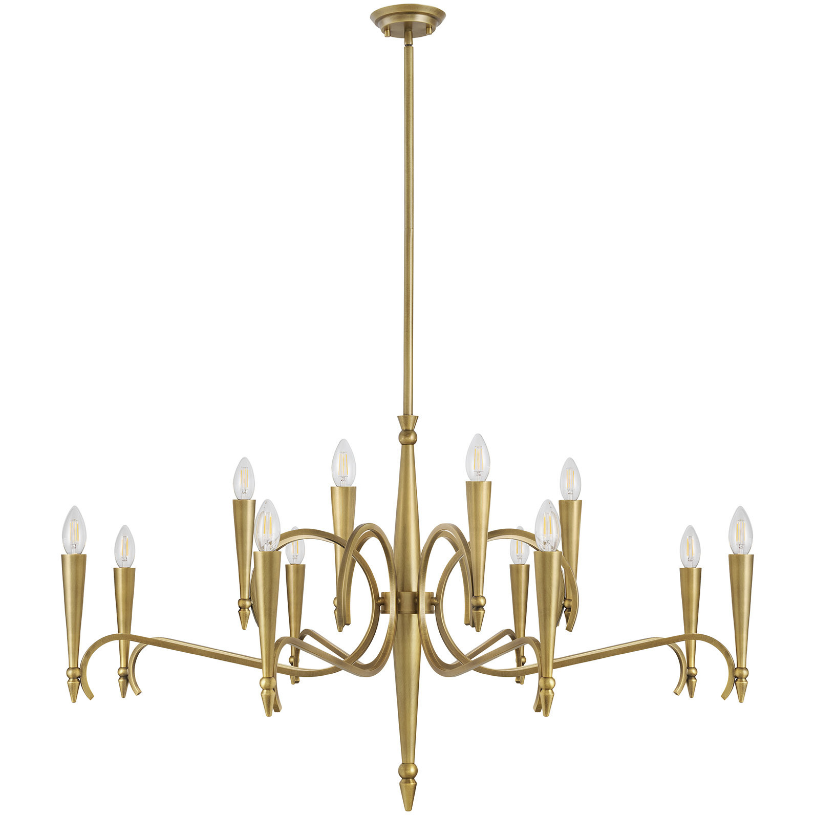 Tremont 12 Light 44 inch Riviera Brass Chandelier Ceiling Light