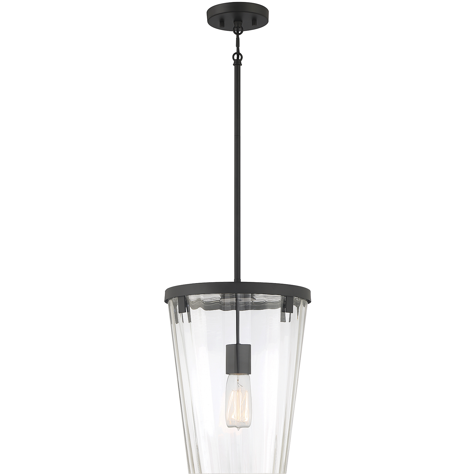 Dimond 1 Light 12 inch Matte Black Pendant Ceiling Light, Lighting One