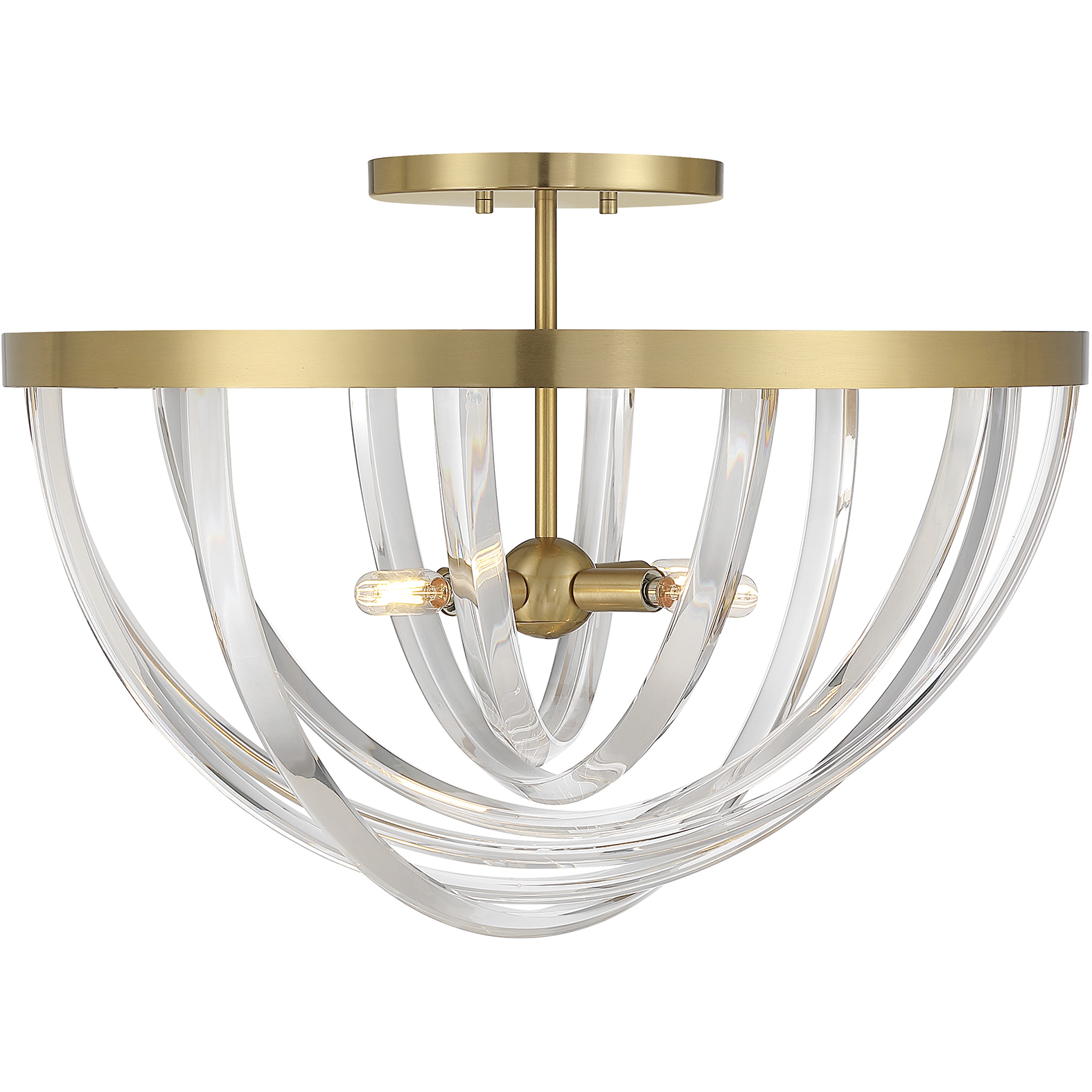 Jennings 4 Light 24 inch Warm Brass Semi-Flush Ceiling Light