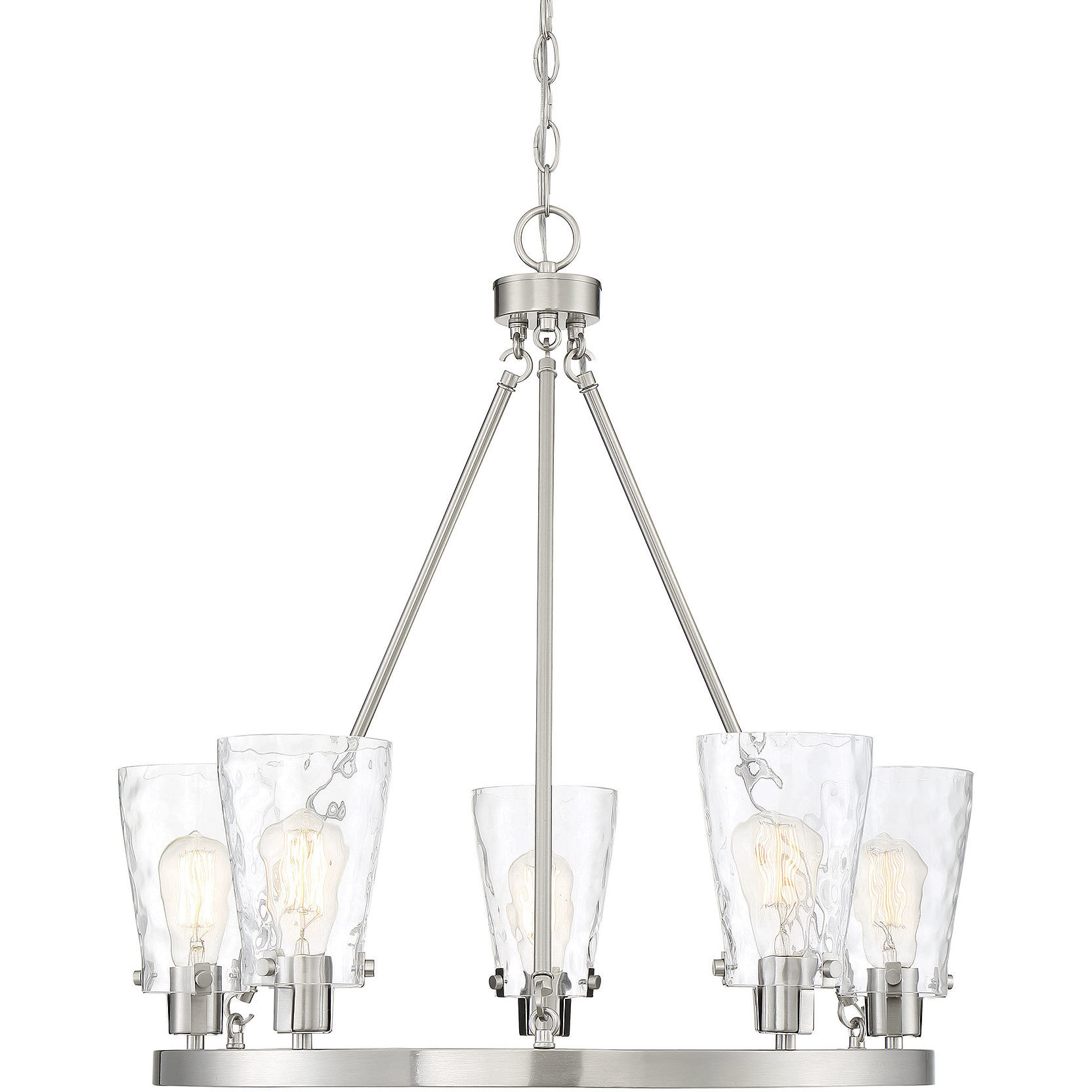 Vaughan 5 Light 26.75 inch Satin Nickel Chandelier Ceiling Light